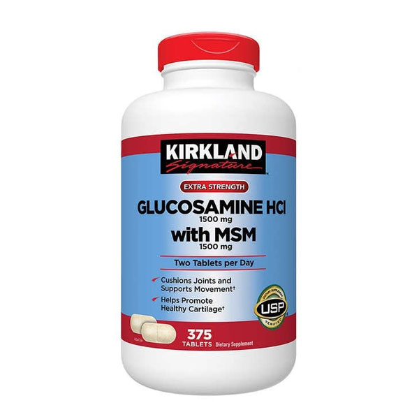 Viên uống Kirkland Signature Extra Strength Glucosamine Extra Strength HCl with MSM giúp điều trị hiệu quả các bệnh về xương khớp