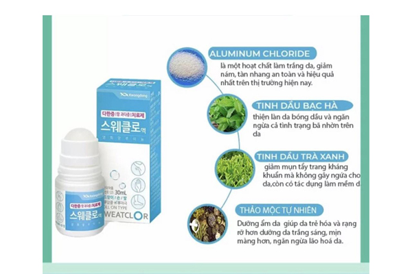 Lăn nách Kwangdong chứa các thành phần chiết xuất tự nhiên an toàn và lành tính